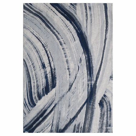 Palacedesigns Navy Ivory Abstract Strokes Modern Area Rug PA3671518